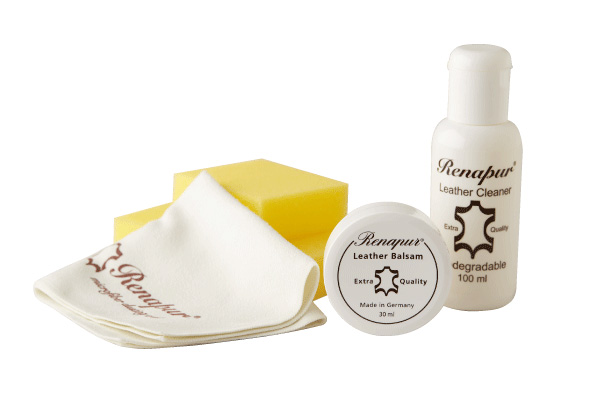 レザートリートメント 30ｍl、ラナパー レザートクリーナー 100ｍl、ミニスポンジ 2個、クロス